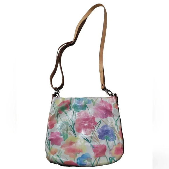 Leather Maurizio Taiuti floral crossbody bag - Picture 2 of 9